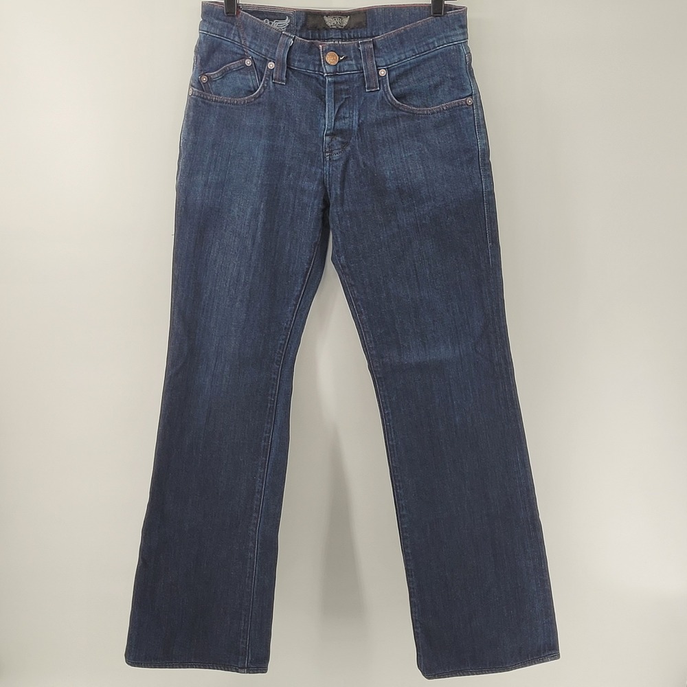 Rock & Republic‎ Henlee Jeans Mens 31 Blue Bootcut Red Stitch Flap Pocket Denim